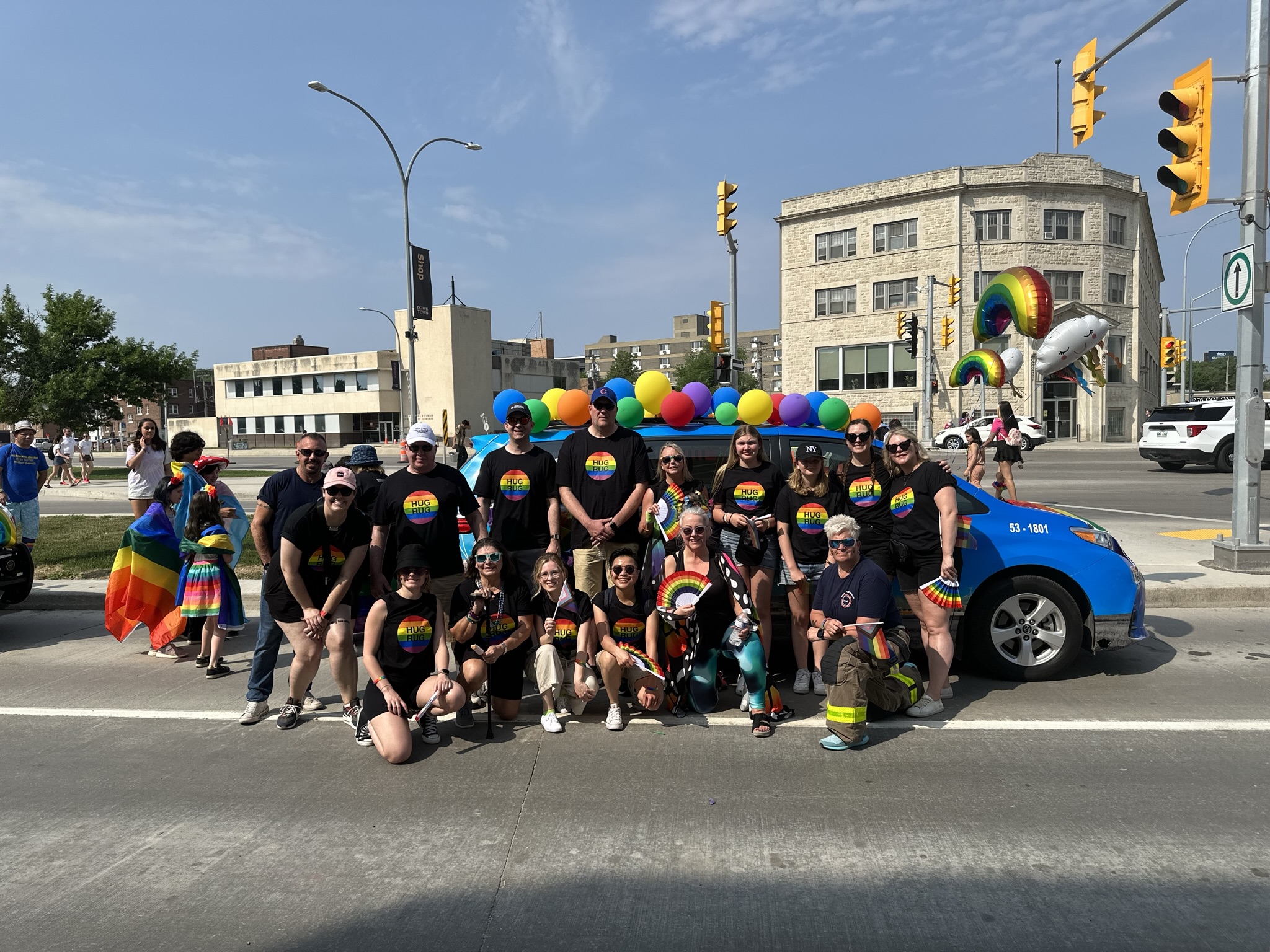 WAA employees are shown at the Pride Winnipeg parade.