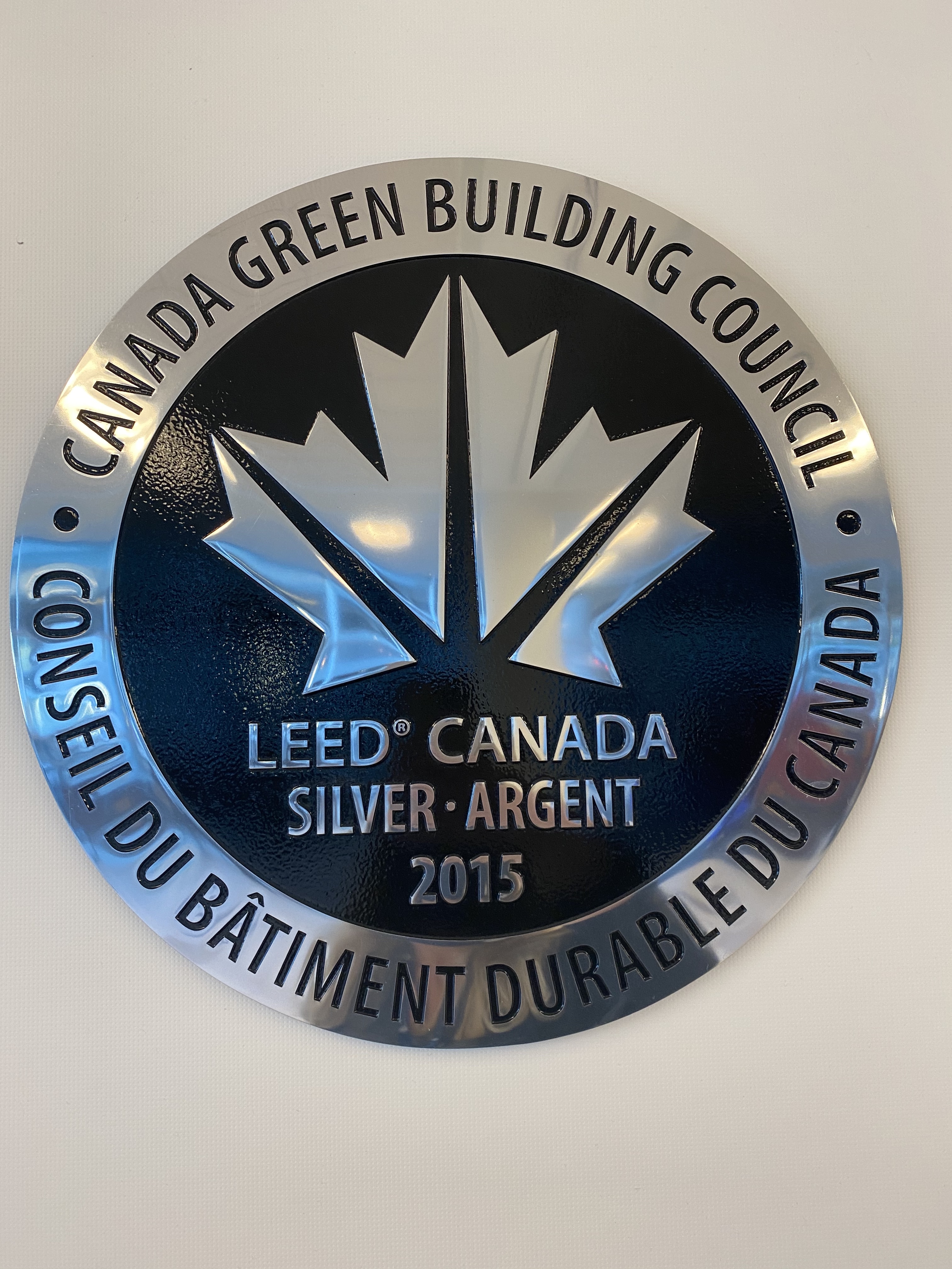 A LEED Certified recognition on display inside the terminal building.